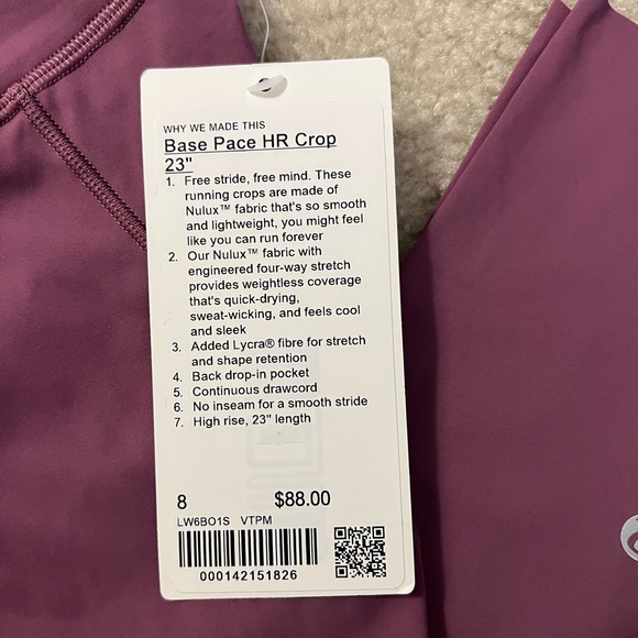 Lululemon Base Pace HR Crop 23” - Picture 3 of 3